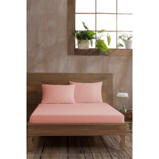 Простыня на резинке 160X200 EXP PLAIN RANFORCE ENZIM YIKAMALI LASTIKLI CARSAF - BLUSH