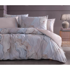 КПБ CIFT KISILIK VALERI BASKILI KADIFE SATEN NEVRESIM TAKIMI - PUDRA