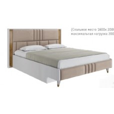 Модена (СП) Кровать (1600) с ПМ (Белый/эбен/светлый глянец)