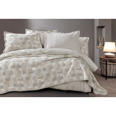 КПБ CIFT KISILIK 7 PARCA YATAK ORTULU NEVRESIM TAKIMI SETI TANNA - BEJ