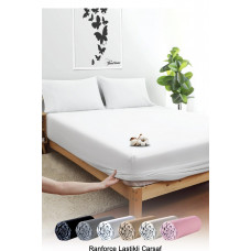 Простыня на резинке 180X200 EXP PLAIN RANFORCE ENZIM YIKAMALI LASTIKLI CARSAF - BEYAZ