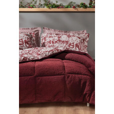 КПБ TEK KISILIK PINO TRIOLA SET - KIRMIZI