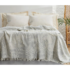 Покрывало CIFT KISILIK LORENA MUSLIN PIKE YATAK ORTUSU TAKIMI - GRI
