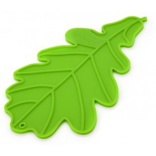 Силиконовая подставка под горячее в форме листа  (зеленая)