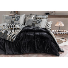 КПБ TEK KISILIK CIERA TRIOLA SET - SIYAH