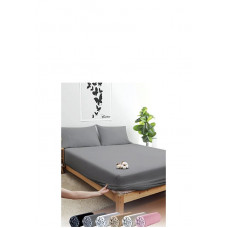 Простыня на резинке 140X200 EXP PLAIN RANFORCE ENZIM YIKAMALI LASTIKLI CARSAF - GRI