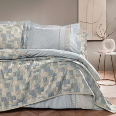 КПБ CIFT KISILIK 7 PARCA YATAK ORTULU NEVRESIM TAKIMI SETI TANNA - INDIGO