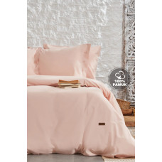 КПБ TEK KISILIK PLAIN RANFORCE YIKAMALI NEVRESIM TAKIMI - BLUSH